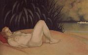 Nude sleeping on a bank Felix Vallotton